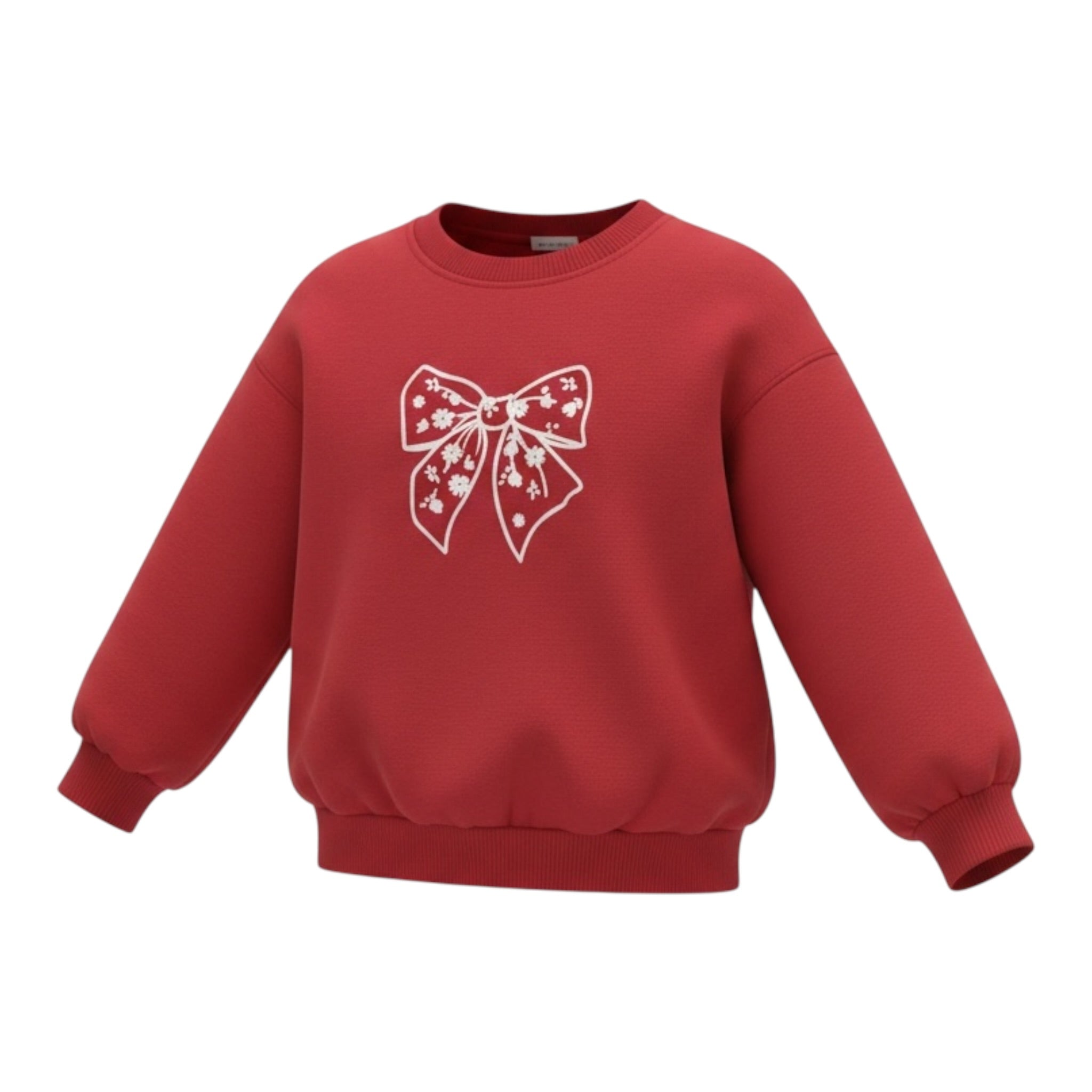 Please Felpa Girocollo tinta unita con Stampa Rosso per Neonata LB18042G77N ROSSO PLEASE 