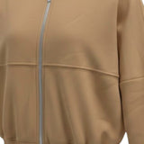 Please Felpa tinta unita con Zip Cammello per Bambina LG16040G78 CAMMELLO PLEASE 