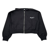 Please Felpa tinta unita con Cappuccio E Zip Nero per Bambina LK20042G72 NERO PLEASE 