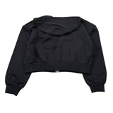 Please Felpa tinta unita con Cappuccio E Zip Nero per Bambina LK20042G72 NERO PLEASE 