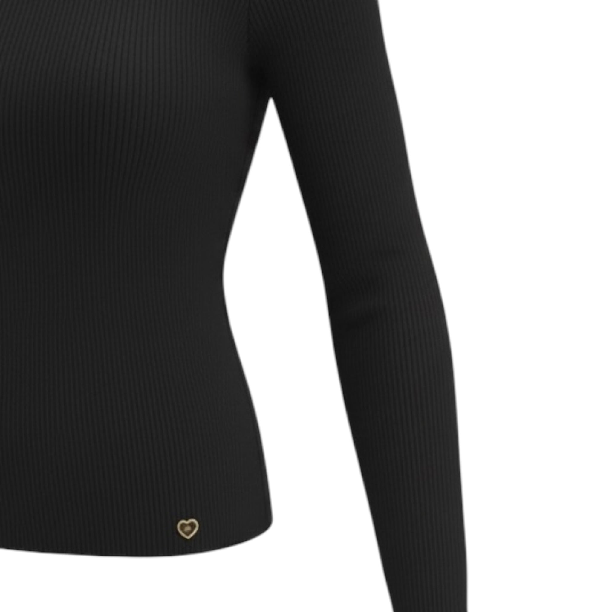 Please Maglia Collo Alto tinta unita Nero per Bambina LW00072G78 NERO PLEASE 
