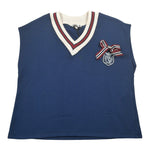 Please Gilet tinta unita con Applicazione Blu per Bambina M101040G78 BLU PLEASE 