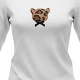 Please Shirt Girocollo tinta unita con Stampa Bianco per Bambina ML03030G77J BIANCO PLEASE 