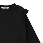 Please Maglia tinta unita con Balze Nero per Neonata ML37072G77 NERO PLEASE 