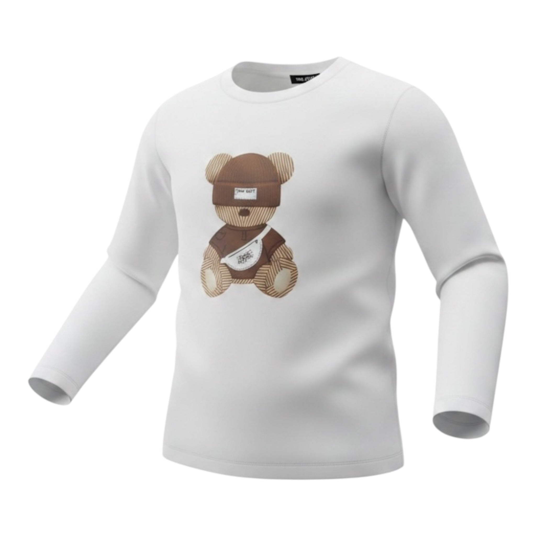 Please Shirt tinta unita con Stampa Panna per Neonato ML42020B77N PANNA PLEASE 