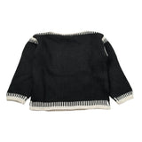 Please Maglia tinta unita con Profili In Contrasto Nero per Bambina NB17230G78 NERO PLEASE 