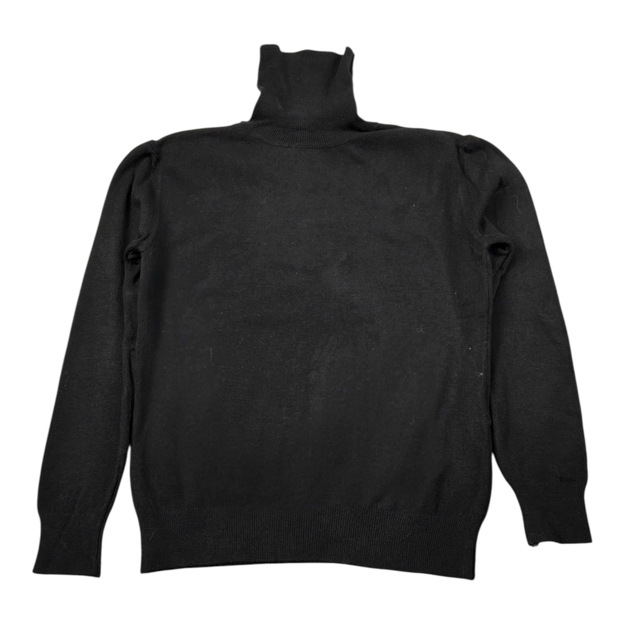 Please Maglia tinta unita Collo Alto Nero per Bambina NB90230B66 NERO PLEASE 