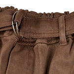 Please Pantalone tinta unita con Cintura Marrone per Bambina PE04132G78 MARRONE PLEASE 