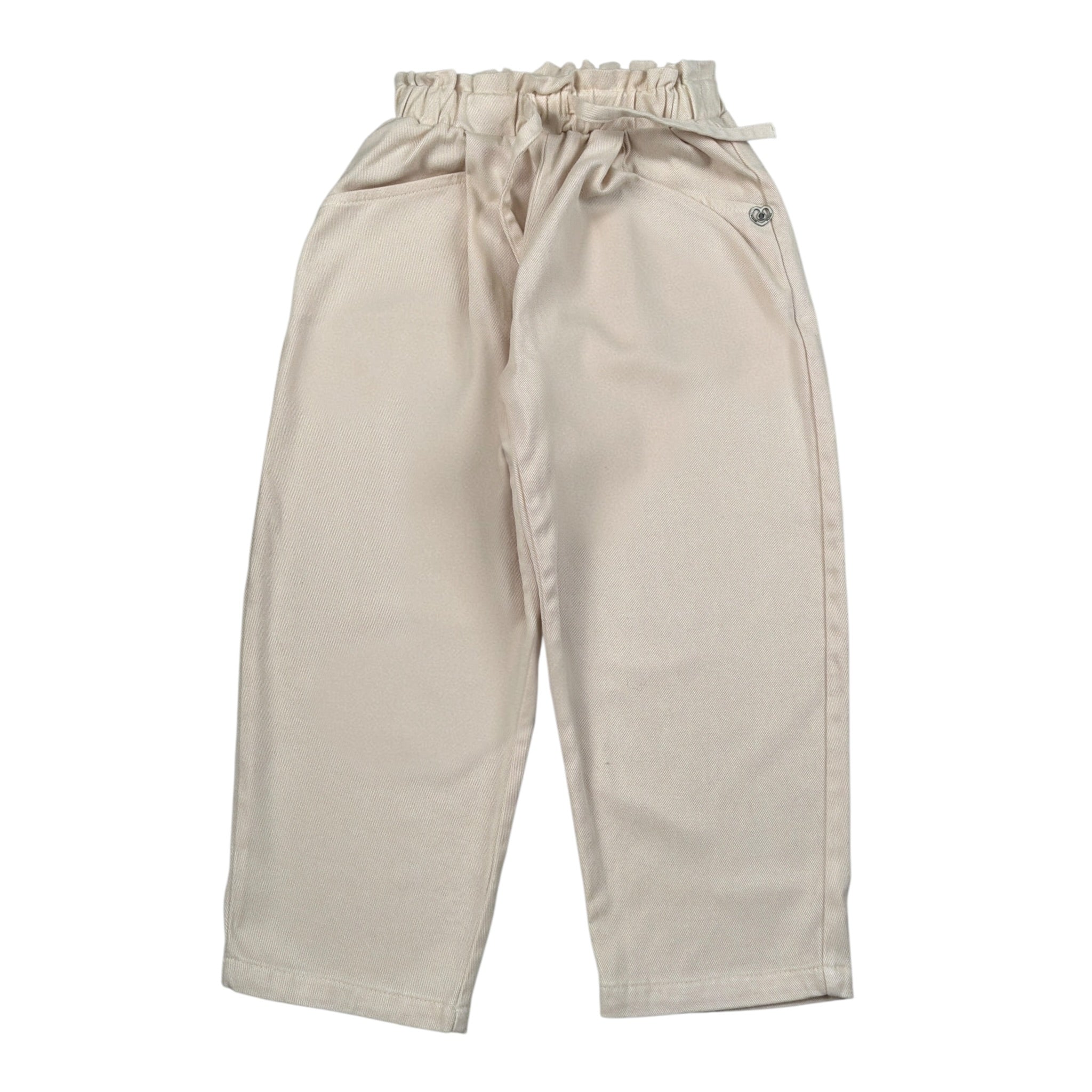 Please Pantalone tinta unita con Elastico In Vita Panna per Bambina PE96132G77J PANNA PLEASE 