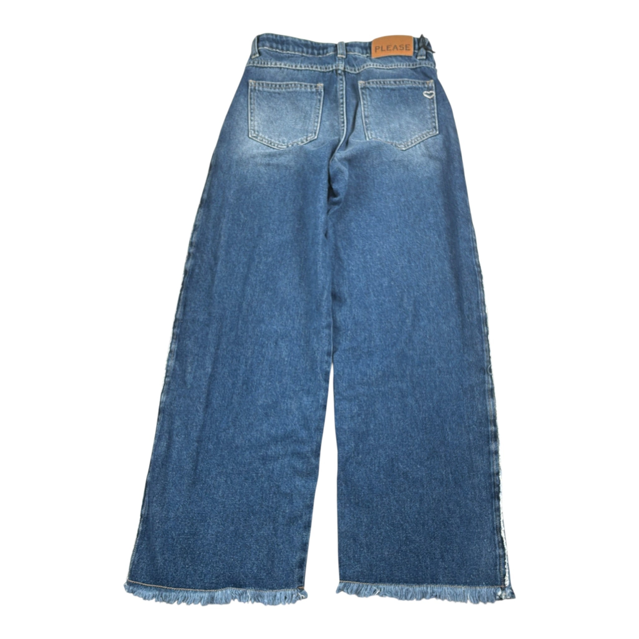 Please Jeans tinta unita con Profili In Contrasto Blu per Bambina PH44012G78 BLU PLEASE 