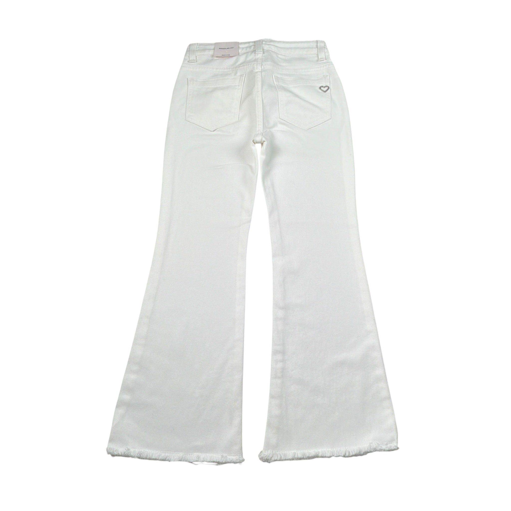 Please Pantalone tinta unita Modello A Zampa Bianco per Bambina PHC6132G73 BIANCO PLEASE 