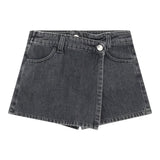 Please Short In Denim tinta unita Modello Gonna Grigio per Bambina RB07010G78 GRIGIO PLEASE 
