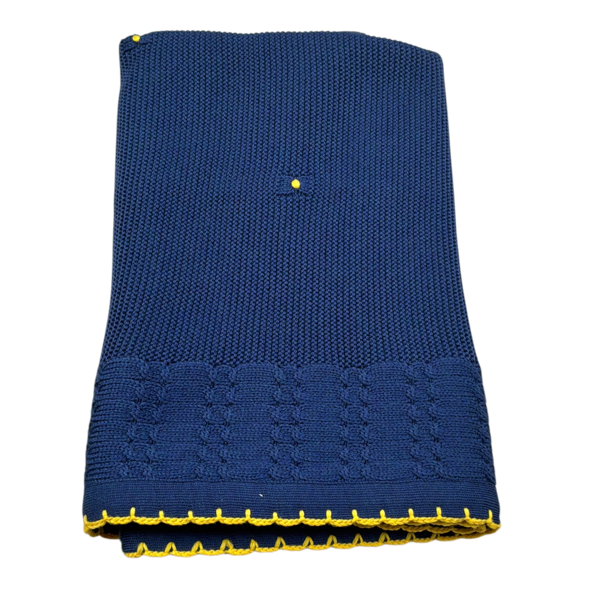 Primodi'Bebe' Coperta tinta unita con Profili In Contrasto Blu per Neonato 3307 BLU  