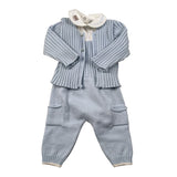 Marlu' Completo 3 Pezzi Salopette-Cardigan-Body Azzurro per Neonato IB6531 AZZURRO MARLU' 