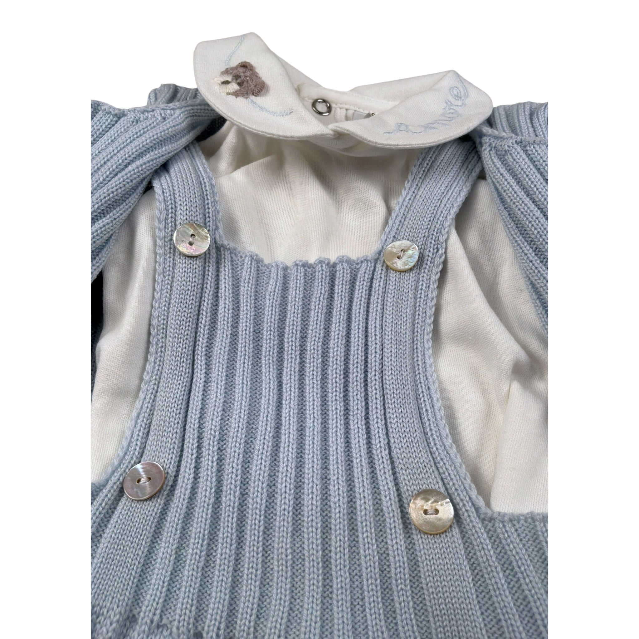 Marlu' Completo 3 Pezzi Salopette-Cardigan-Body Azzurro per Neonato IB6531 AZZURRO MARLU' 