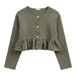 Pype Coprispalle tinta unita con Balze Verde per Bambina ZURIGO VERDE PYPE 