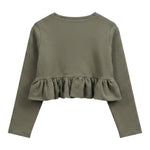 Pype Coprispalle tinta unita con Balze Verde per Bambina ZURIGO VERDE PYPE 