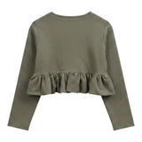 Pype Coprispalle tinta unita con Balze Verde per Bambina ZURIGO VERDE PYPE 