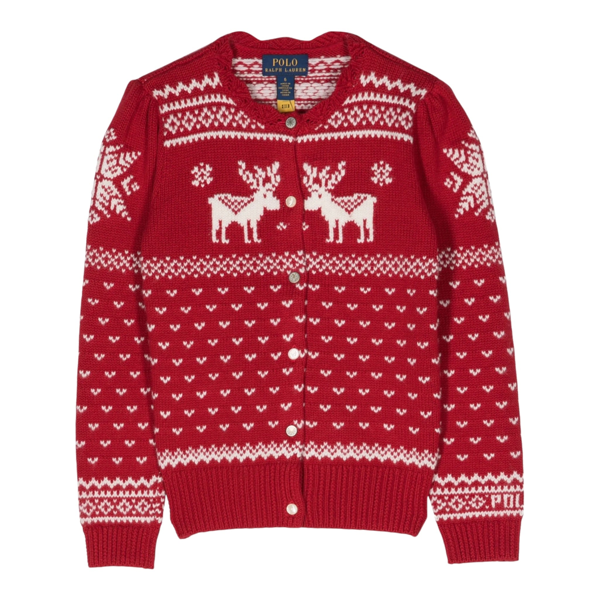 Ralph Lauren Cardigan tinta unita con Ricami Rosso per Neonata 312920105001 ROSSO RALPH LAUREN 