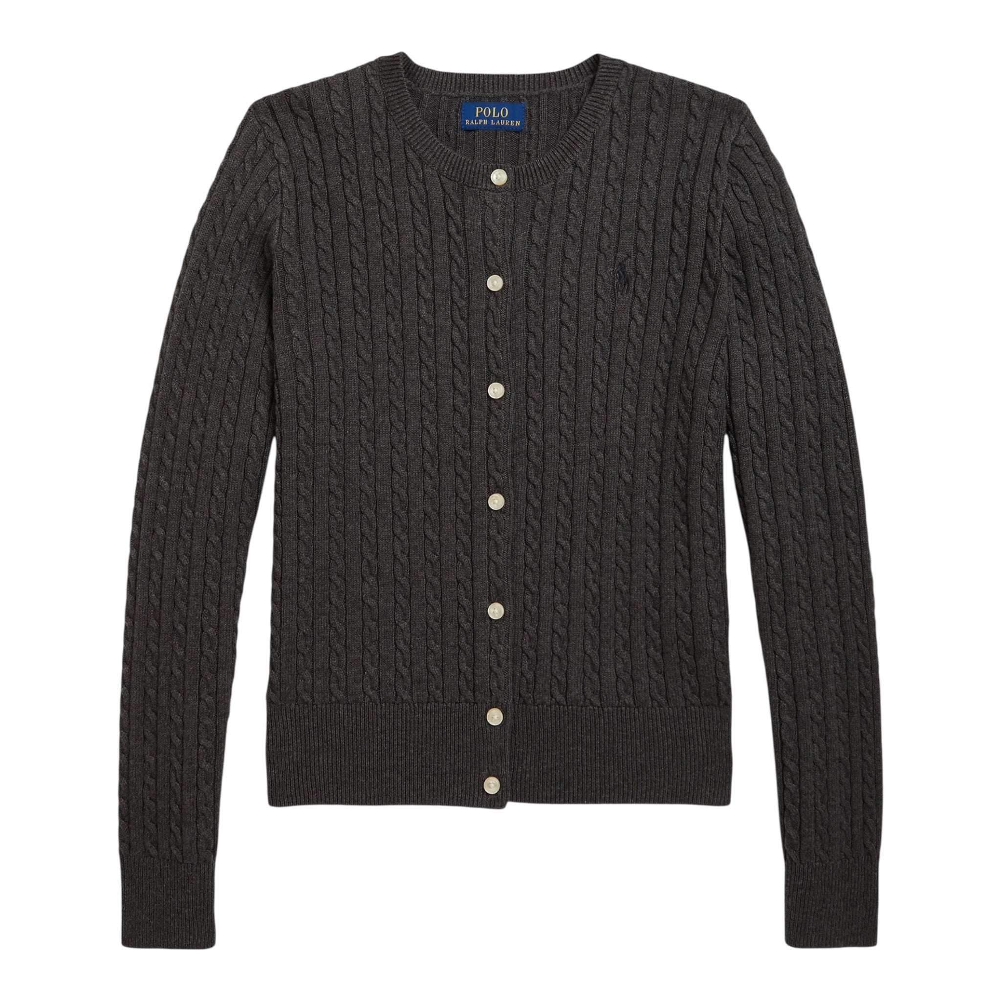 Ralph Lauren Cardigan tinta unita con Ricami Grigio per Bambina 313543047080 GRIIGO RALPH LAUREN 