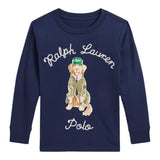 Ralph Lauren Shirt Girocollo tinta unita con Stampa Blu per Neonata 32095357600 BLU RALPH LAUREN 