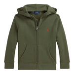 Ralph Lauren Felpa tinta unita con Zip E Cappuccio Verde per Neonato 322799360053 VERDE RALPH LAUREN 