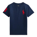 Ralph Lauren T-Shirt tinta unita con Logo Blu per Bambino 322832907039 BLU RALPH LAUREN 
