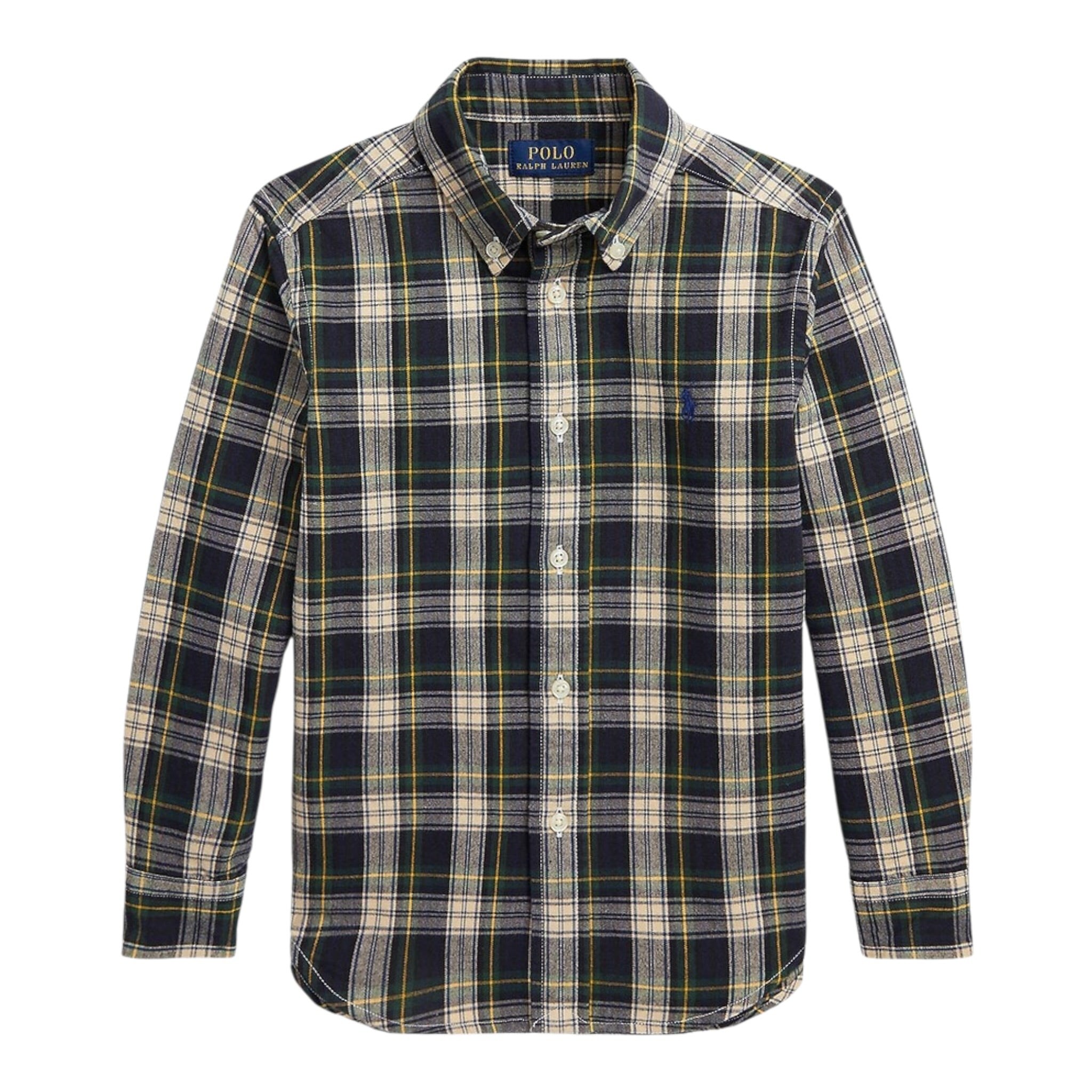 Ralph Lauren Camicia Manica Lunga Stampa Fantasia Blu/Verde per Bambino 322918247002 BLU/VERDE RALPH LAUREN 