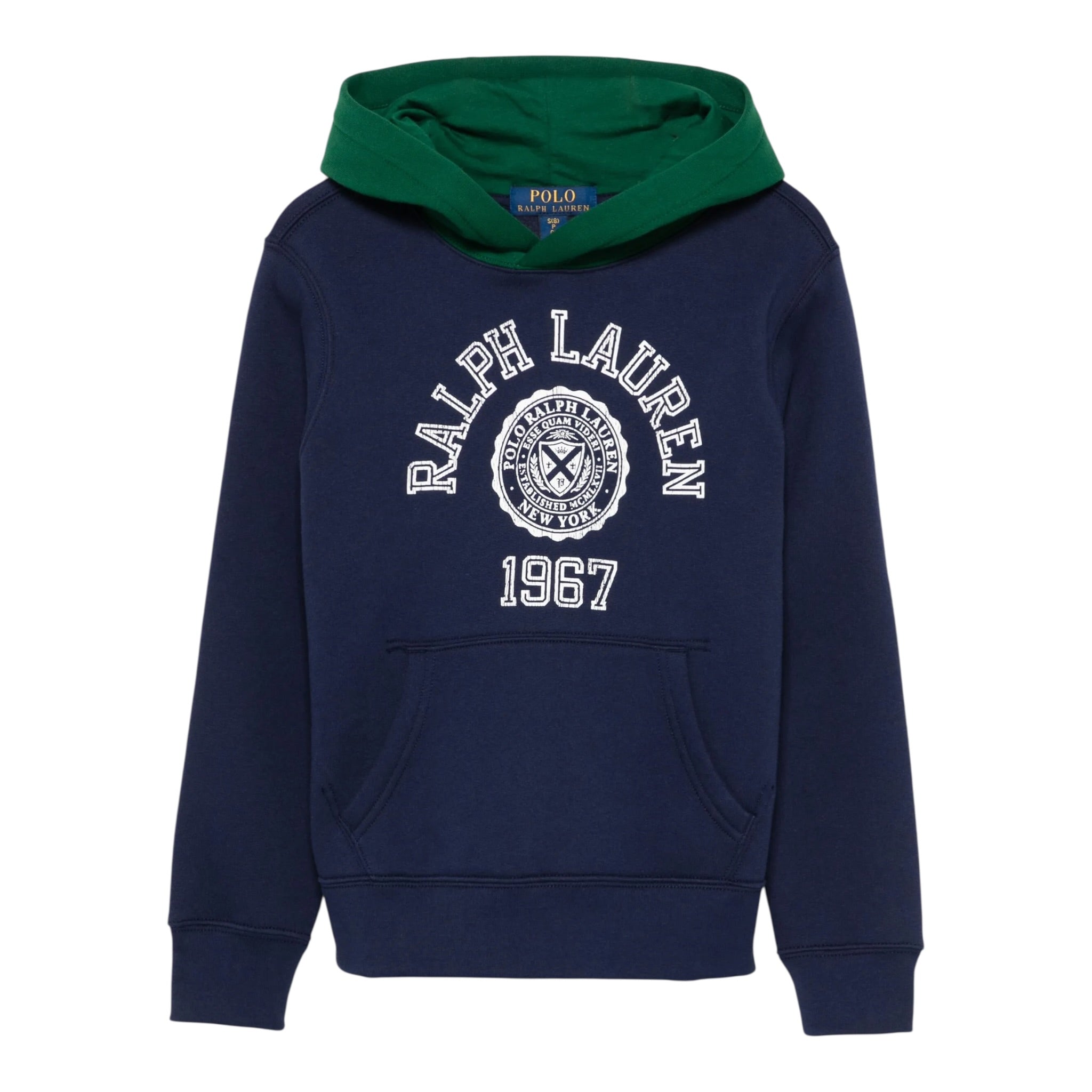 Ralph Lauren Felpa Chiusa tinta unita con Cappuccio In Contrasto Blu per Bambino 3229529489001 BLU RALPH LAUREN 