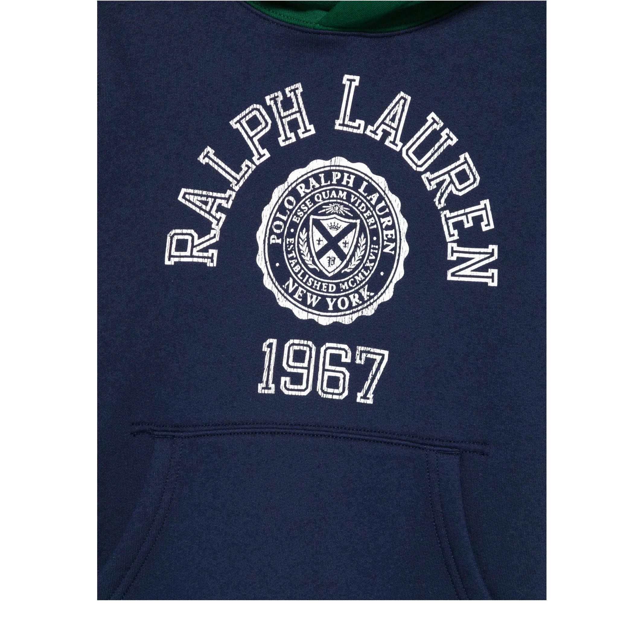 Ralph Lauren Felpa Chiusa tinta unita con Cappuccio In Contrasto Blu per Bambino 3229529489001 BLU RALPH LAUREN 