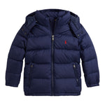 Ralph Lauren Giubbino tinta unita con Cappuccio Blu per Bambino 322969861002 BLU RALPH LAUREN 