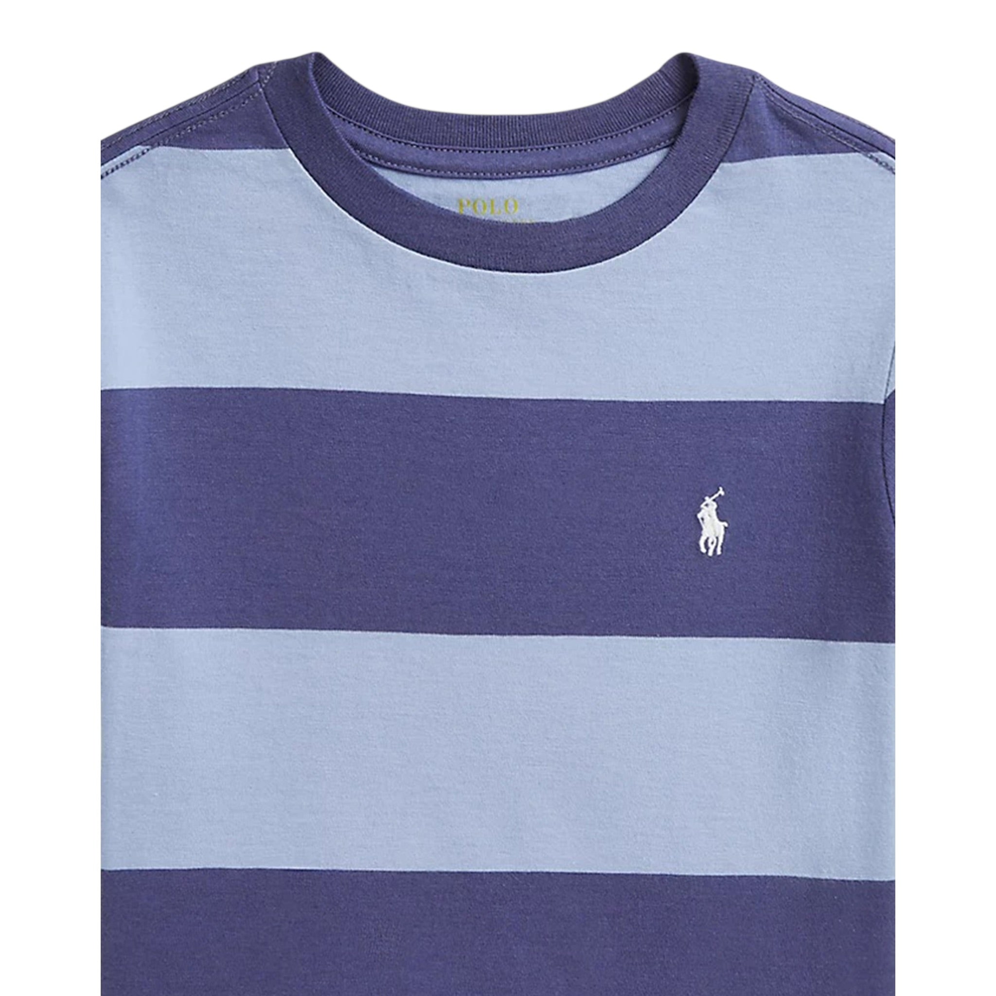Ralph Lauren T-Shirt tinta unita con Fantasia A Righe Azzurro per Neonato 322971158001N AZZURRO RALPH LAUREN 