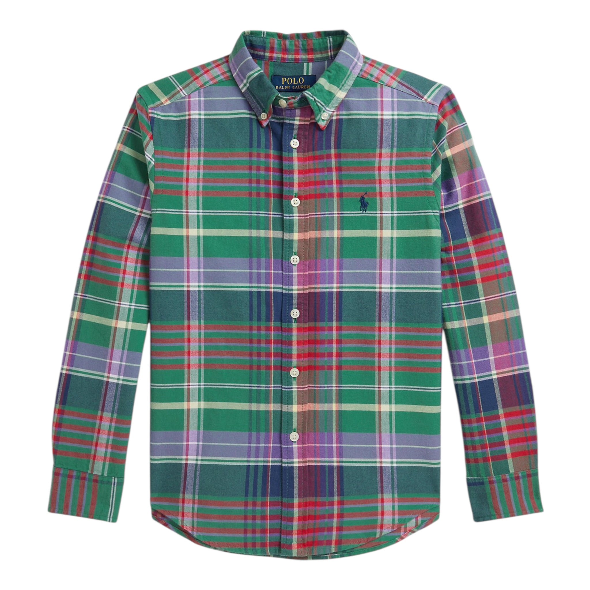 Ralph Lauren Camicia tinta unita con Fantasia A Quadri Verde per Neonato 322979315001N VERDE RALPH LAUREN 