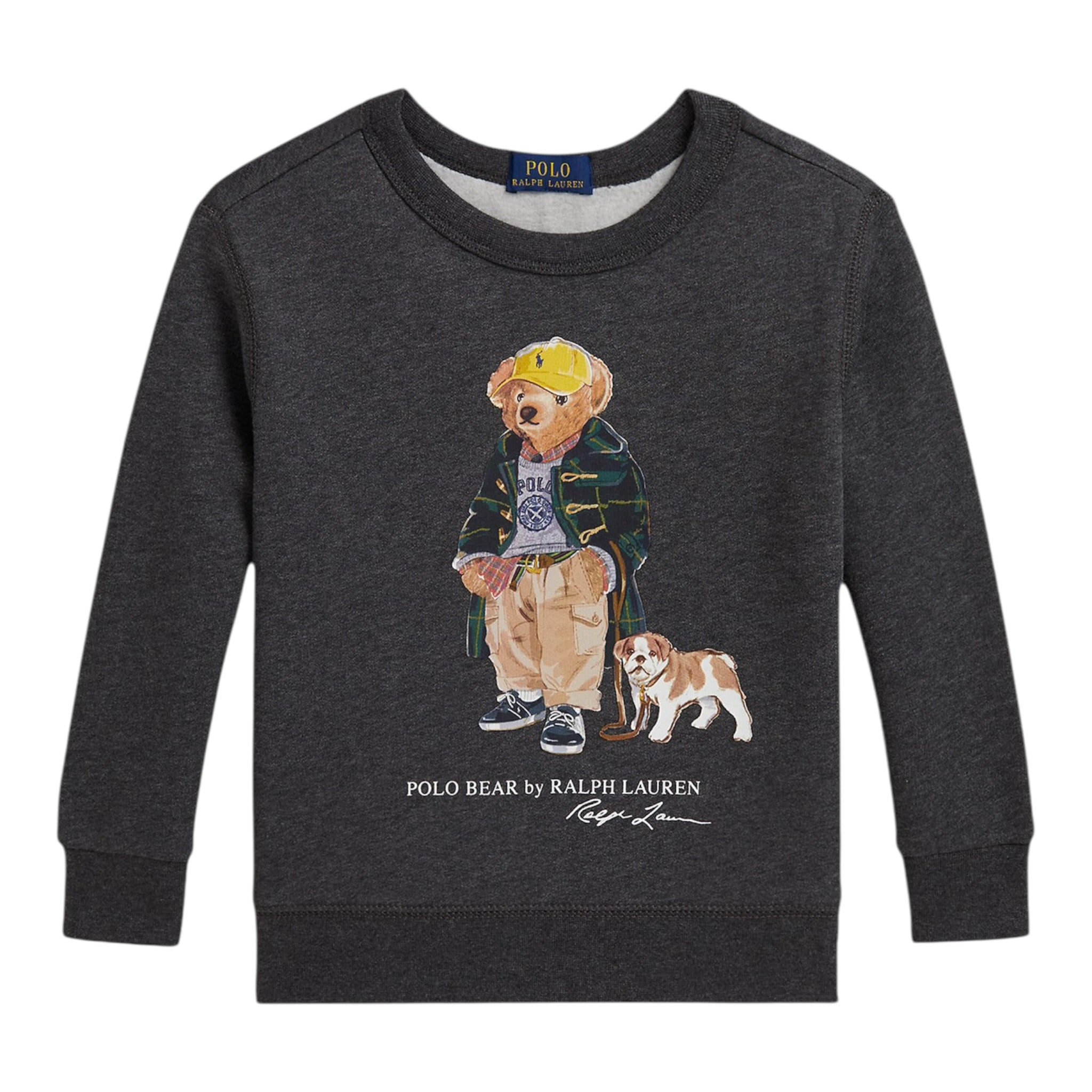 Ralph Lauren Felpa Chiusa Girocollo tinta unita con Stampa Grigio per Bambino 322979490001 GRIGIO RALPH LAUREN 