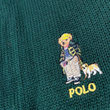 Ralph Lauren Sciarpa tinta unita con Logo Verde per Bambino 323980657001 VERDE RALPH LAUREN 