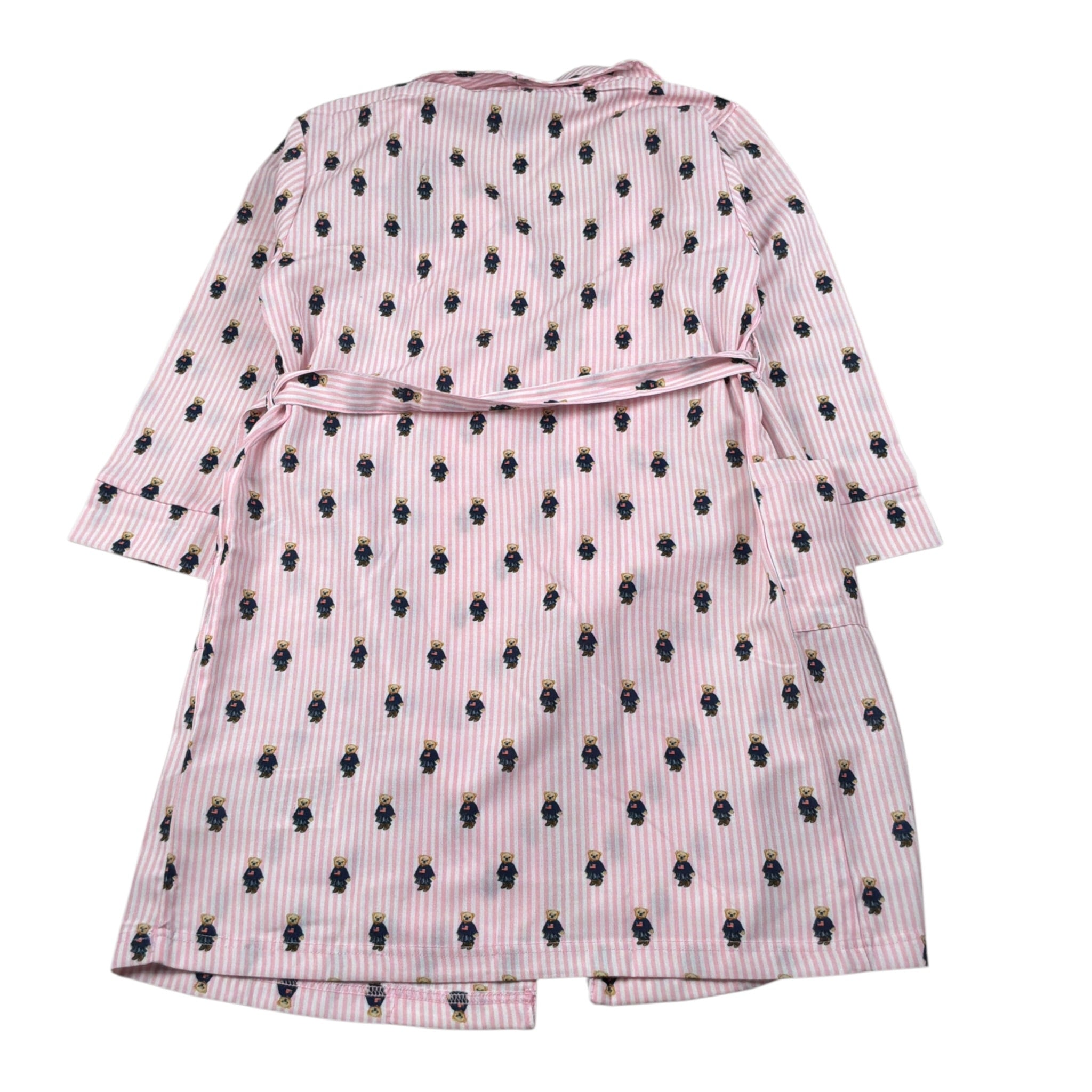 Ralph Lauren Vestaglia Fantasia A Righe con Orsi Bianco/Rosa per Bambina 4P0033 BIANCO/ROSA RALPH LAUREN 