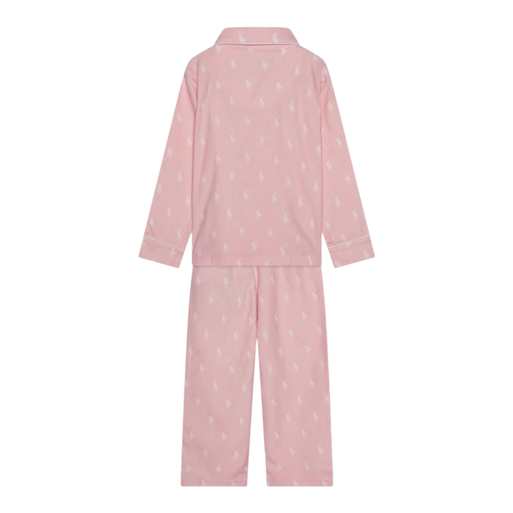 Ralph Lauren Pigiama 2 Pezzi Camicia-Pantalone tinta unita Rosa per Bambina 4P0150 ROSA RALPH LAUREN 