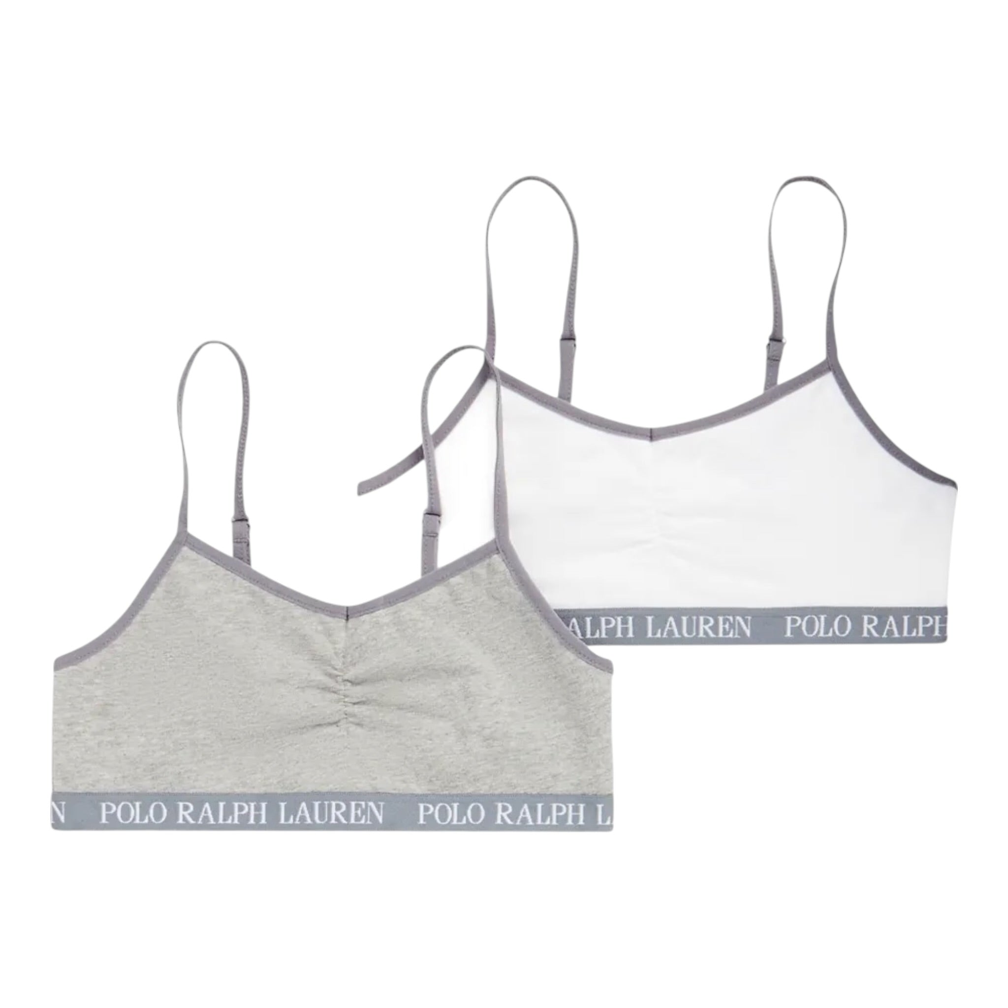 Ralph Lauren Set 2Pz Top Bicolore Bianco/Grigio per Bambina 4P5017 BIANCO/GRIGIO RALPH LAUREN 