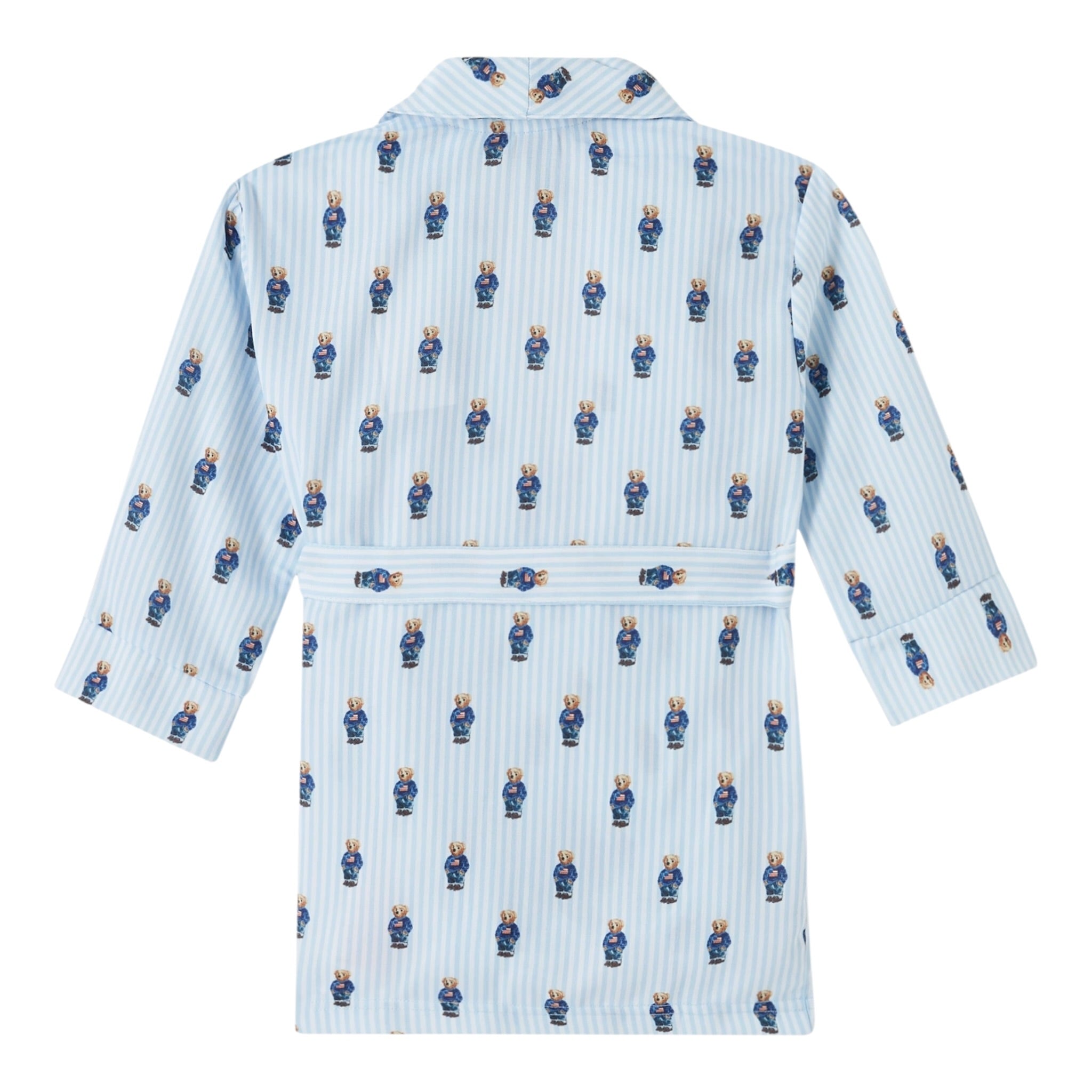 Ralph Lauren Vestaglia Fantasia A Righe con Orsi Bianco/Azzurro per Bambino 9P0033 BIANCO/AZZURRO RALPH LAUREN 