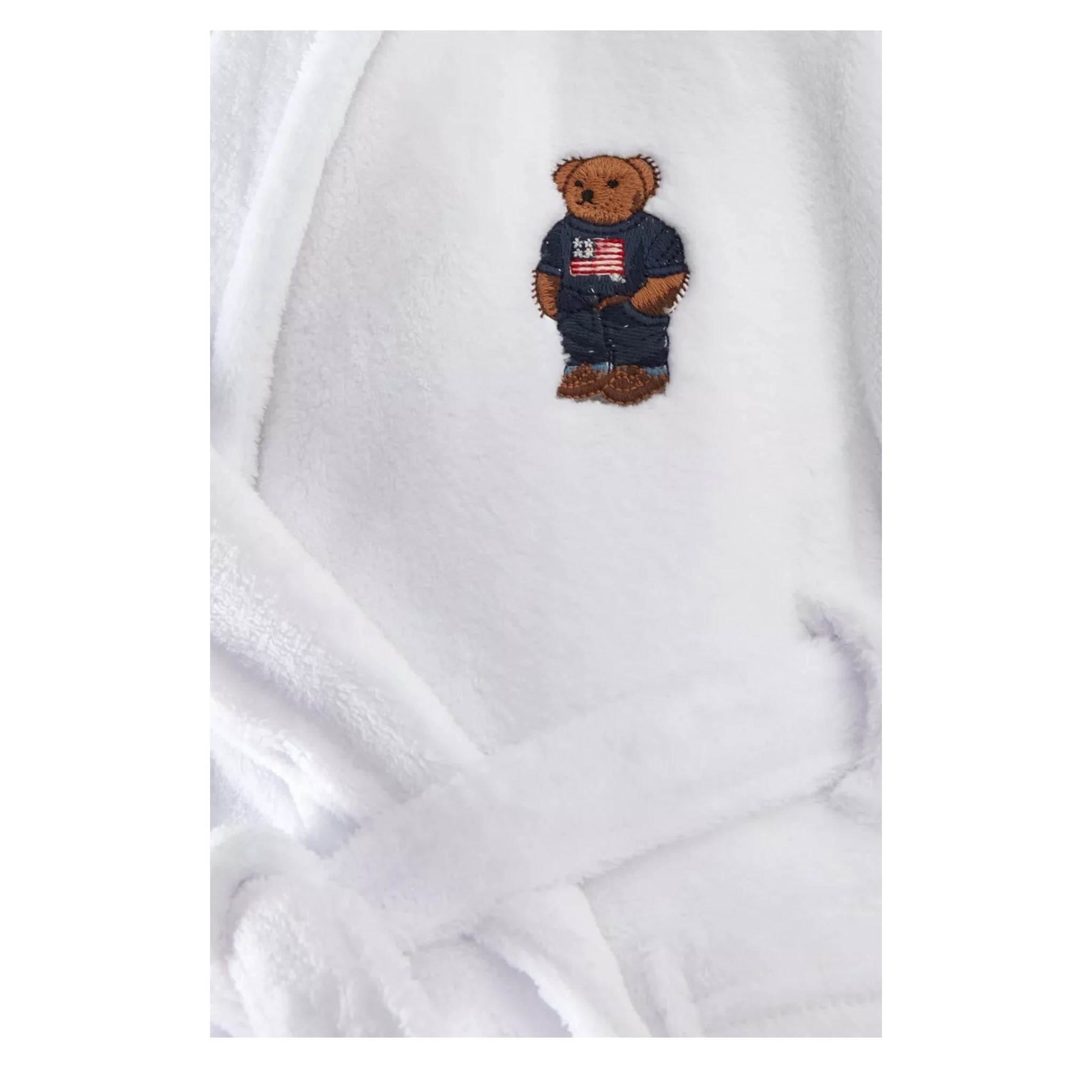 Ralph Lauren Accappatoio tinta unita con Cappuccio Bianco per Bambino 9P0042 BIANCO RALPH LAUREN 