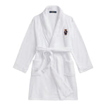 Ralph Lauren Accappatoio tinta unita con Cappuccio Bianco per Bambino 9P0042 BIANCO RALPH LAUREN 