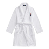 Ralph Lauren Accappatoio tinta unita con Cappuccio Bianco per Bambino 9P0042 BIANCO RALPH LAUREN 