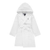 Ralph Lauren Accappatoio tinta unita con Cappuccio Bianco per Bambino 9P0188 BIANCO RALPH LAUREN 