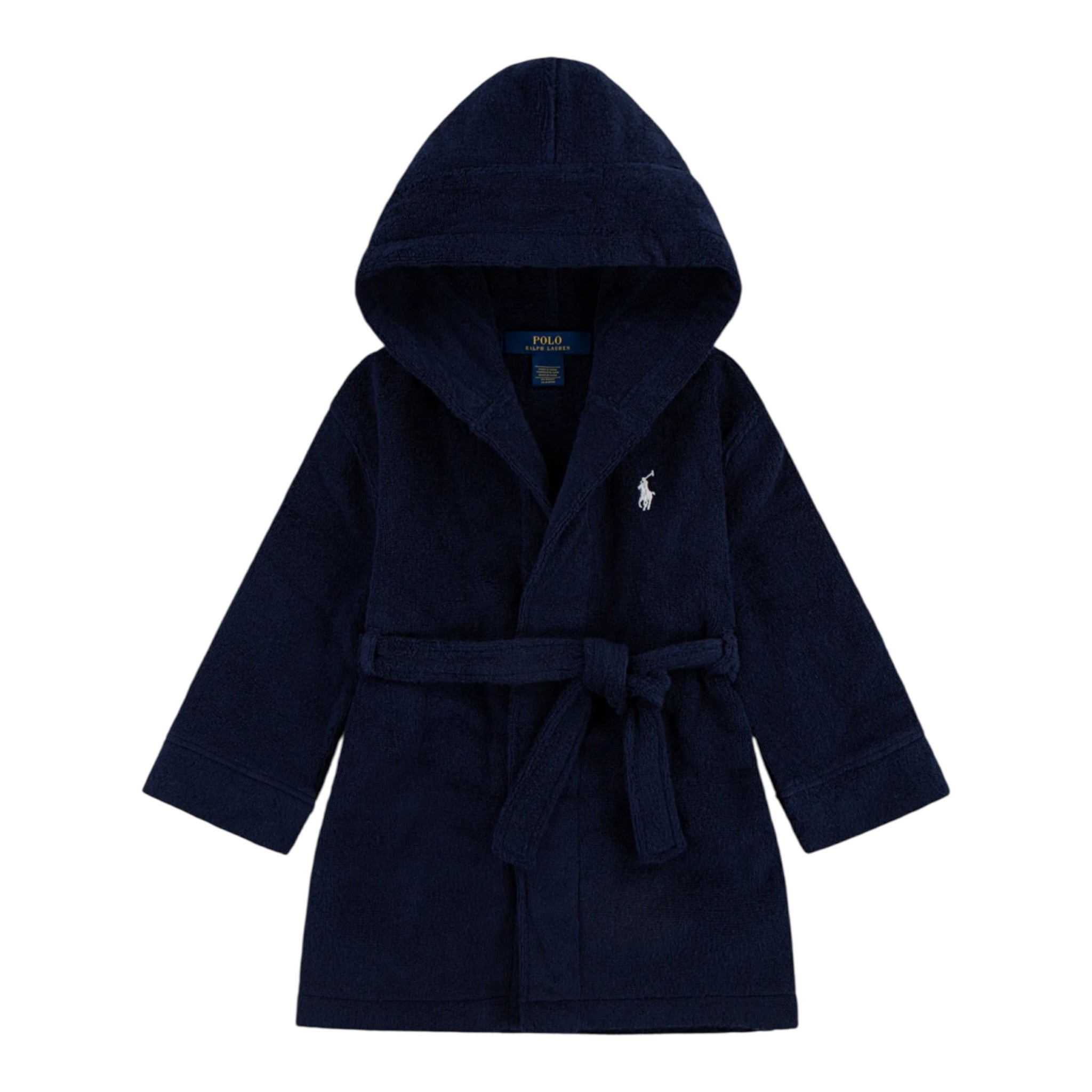 Ralph Lauren Accappatoio tinta unita con Cappuccio Blu per Bambino 9P0188 BLU RALPH LAUREN 