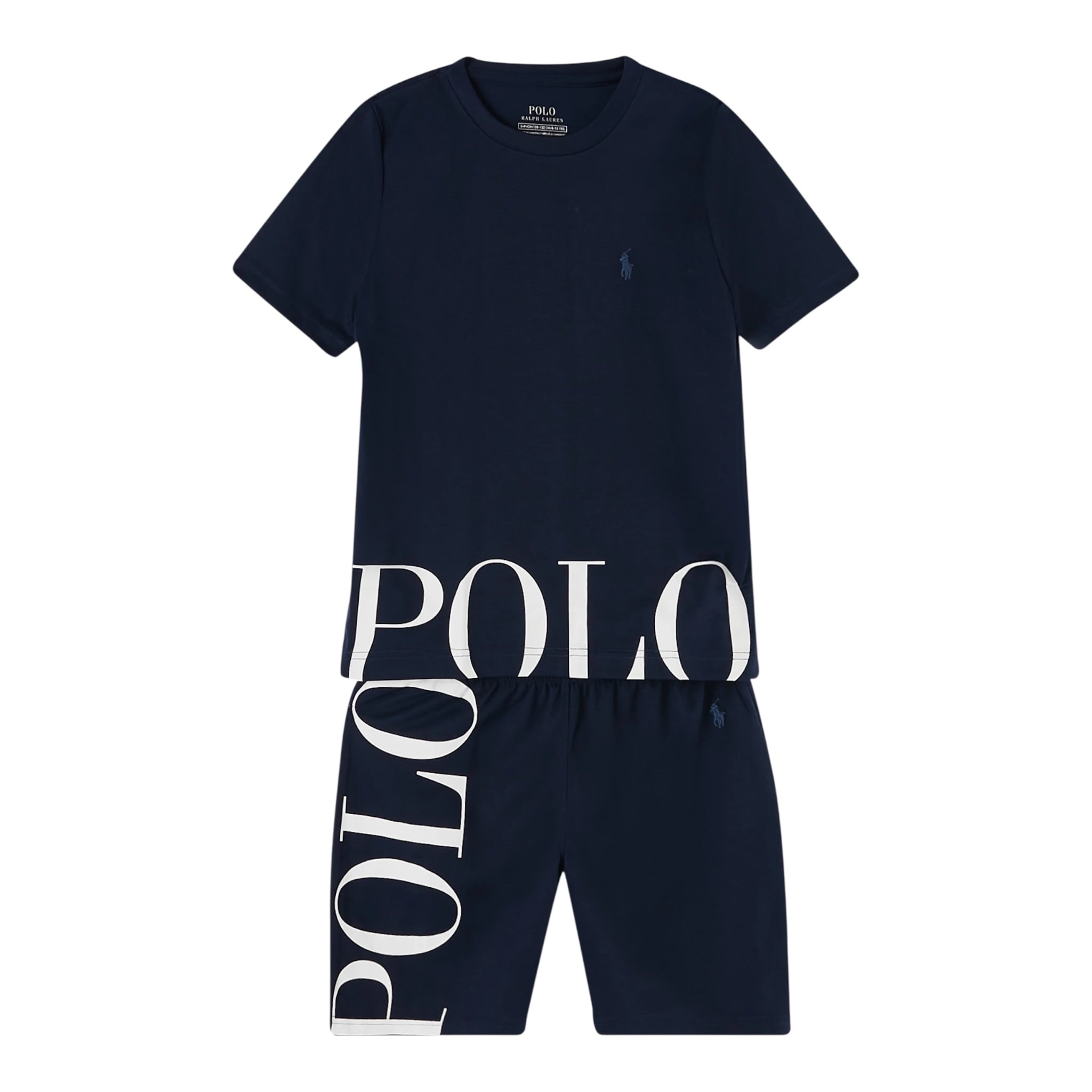 Ralph Lauren Completo 2 Pezzi T-Shirt-Bermuda tinta unita Blu per Bambino 9P0287 BLU RALPH LAUREN 