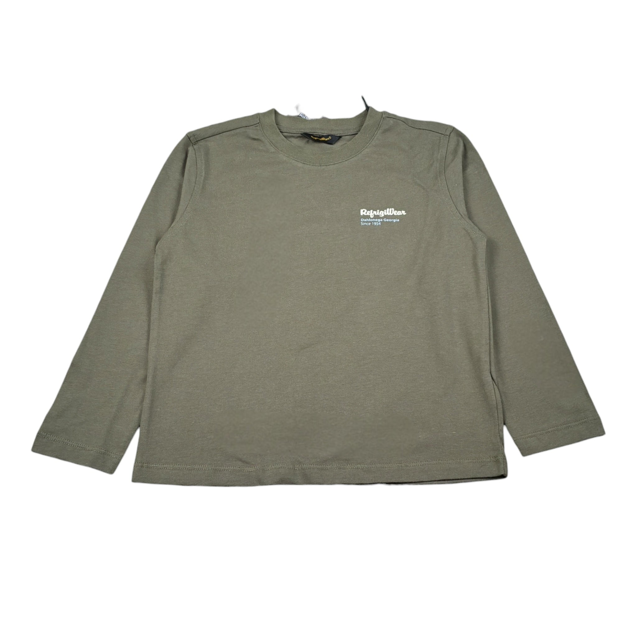 Refrigiwear Shirt Girocollo tinta unita con Logo Verde per Bambino RB139W25 VERDE REFRIGIWEAR 
