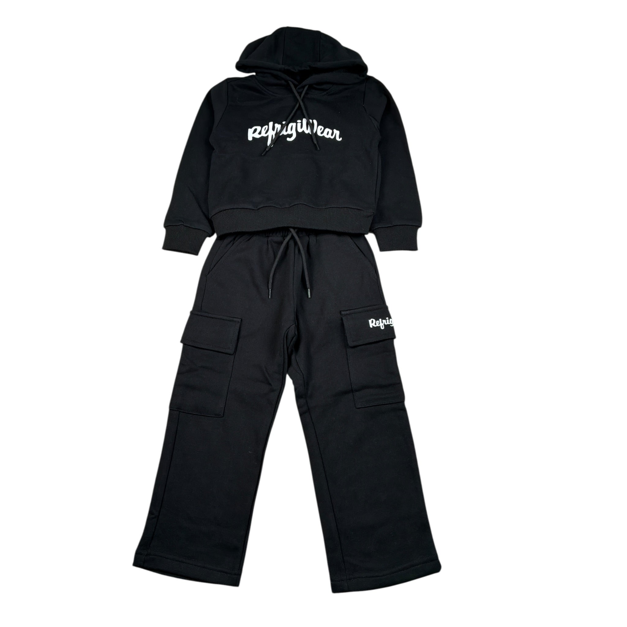 Refrigiwear Completo 2 Pezzi Felpa-Pantalone tinta unita Nero per Neonata RG1481W25NX NERO REFRIGIWEAR 