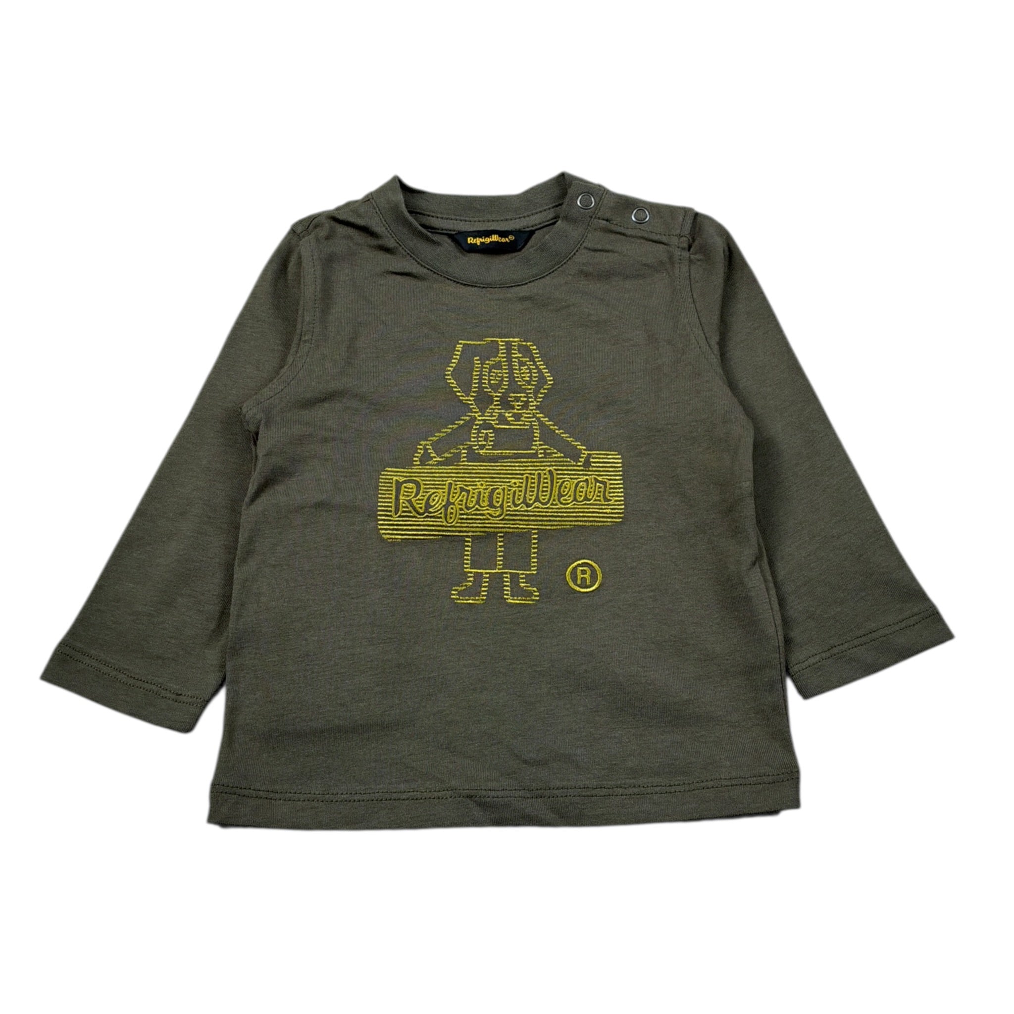 Refrigiwear Shirt Girocollo tinta unita con Ricami Verde per Neonato RWN800 VERDE REFRIGIWEAR 