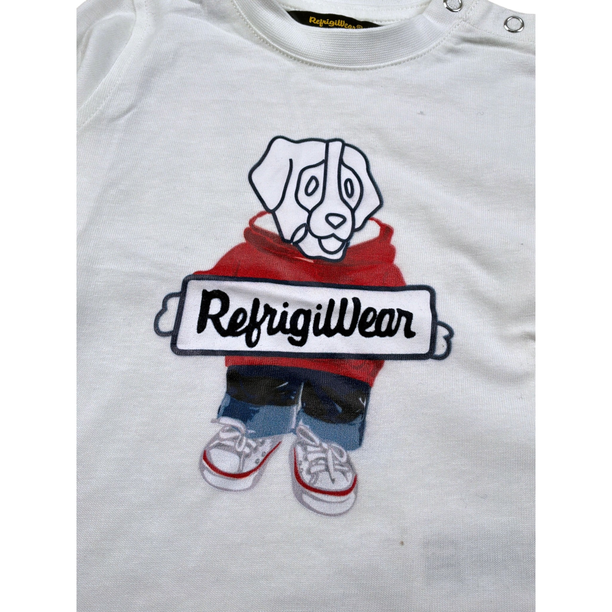 Refrigiwear Shirt Girocollo tinta unita con Stampa Bianco per Neonato RWN816 BIANCO REFRIGIWEAR 