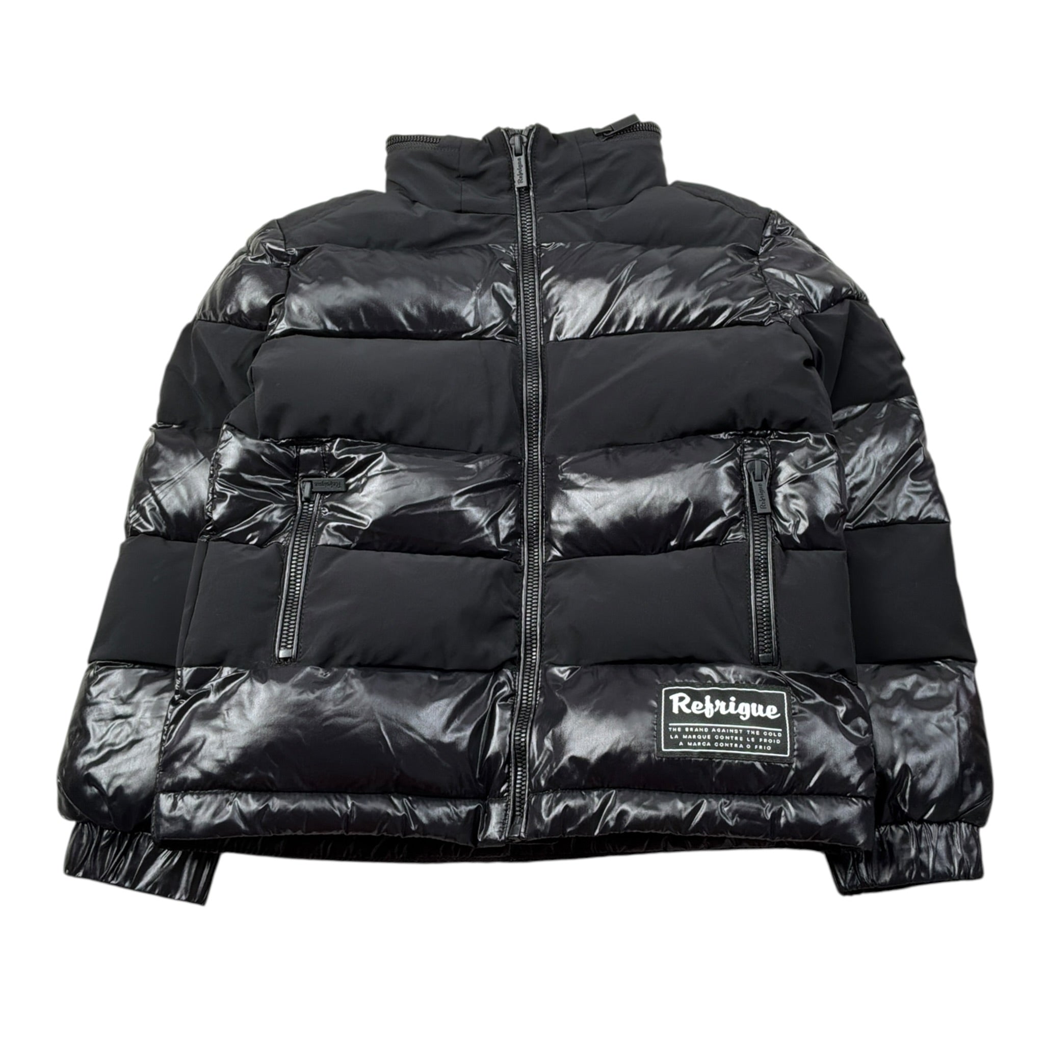 Refrigue Giubbino tinta unita con Zip Nero per Bambino 2831O000031X NERO REFRIGUE 